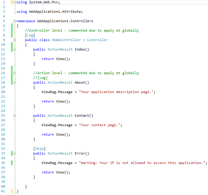 MVC Block IP Address Using Action Filter