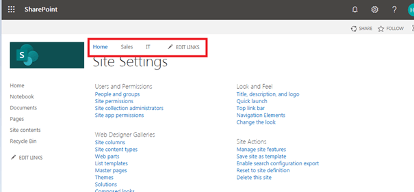 Navigation In SharePoint Online