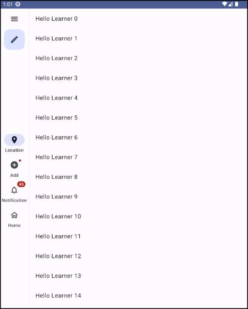 Navigation Rail Example