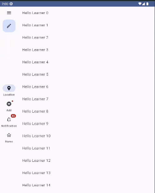 Navigation Rail with Material 3 in Jetpack Compose