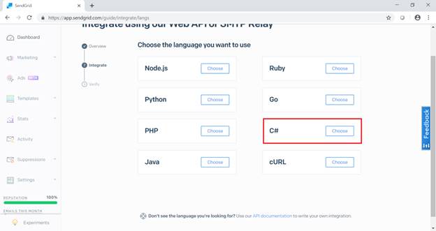 .NET Core App Sending An Email Using Sendgrid