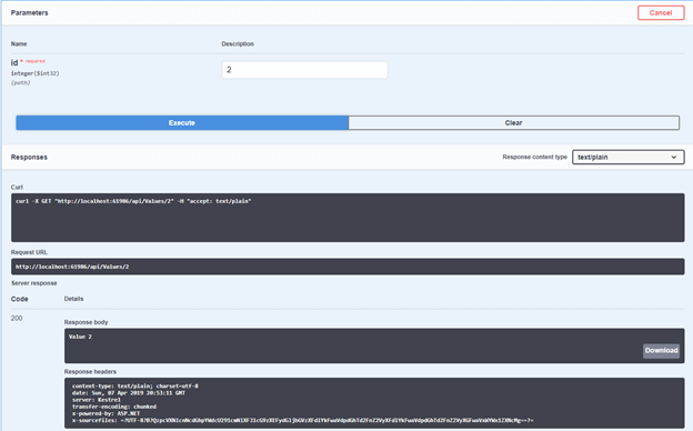 .NET Core Rest API with Swagger