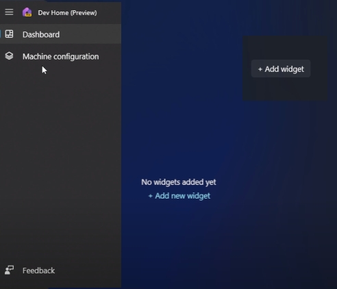 Dev Home tool in Windows