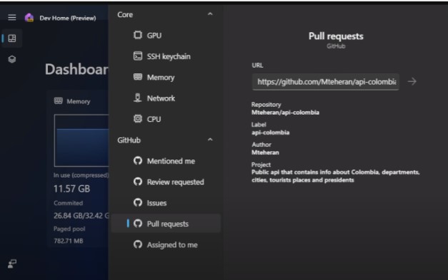 Dev Home tool in Windows