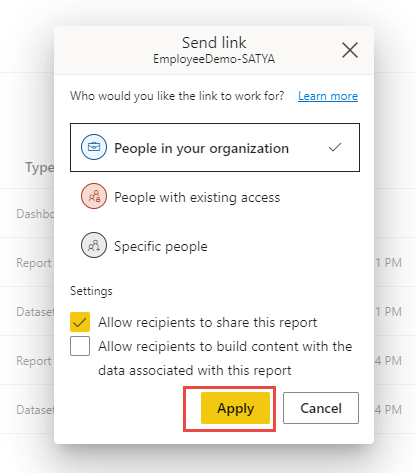 New Experience In Sharing Power BI Reports And Dashboards