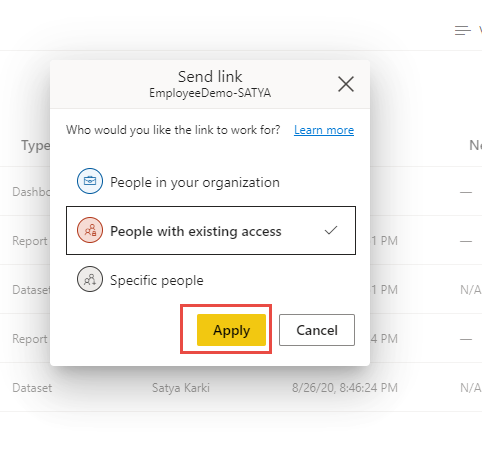 New Experience In Sharing Power BI Reports And Dashboards