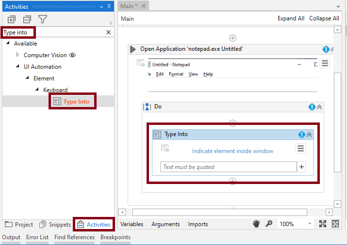 Notepad Automation Using UiPath Studio