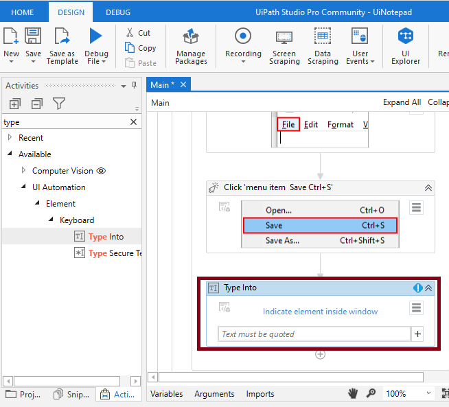 Notepad Automation Using UiPath Studio