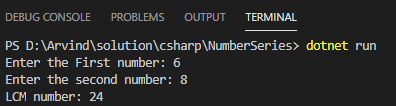 Number Series Codes Using C#