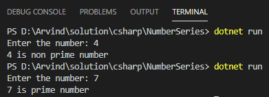 Number Series Codes Using C#