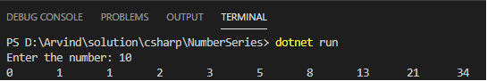 Number Series Codes Using C#