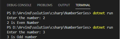 Number Series Codes Using C#