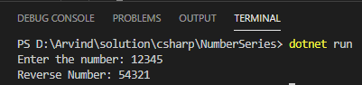 Number Series Codes Using C#