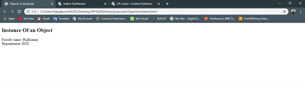 Objects in JavaScript