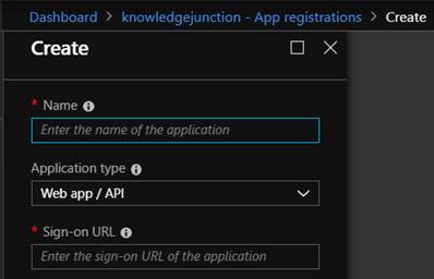 Azure Active Directory admin center: Creating App
