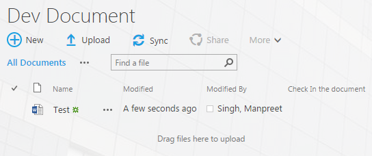 Check In the document