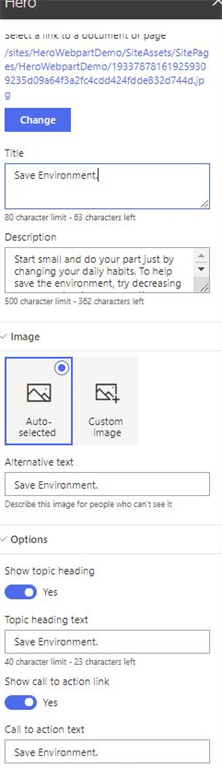Office 365 - SharePoint Online - Exploring OOB Hero Webpart