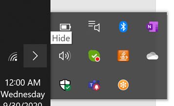 Unhide hidden icons