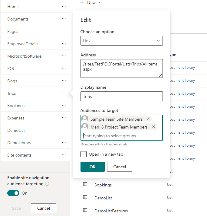 Enable audience targeting