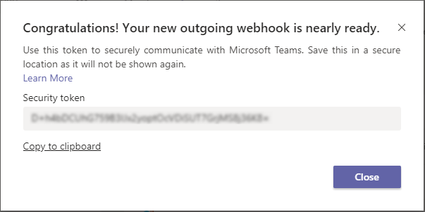 Outgoing Web Hook In Teams Using Yeoman Teams Generator