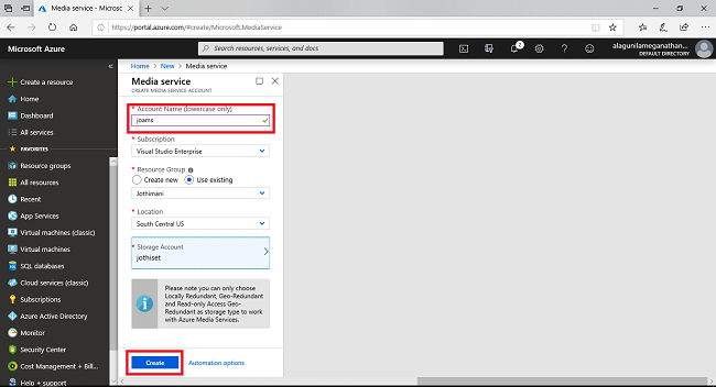 Creating Azure Media Services And Uploading Media Files