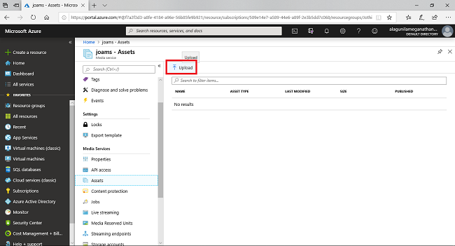 Creating Azure Media Services And Uploading Media Files
