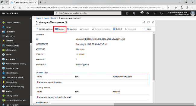 Creating Azure Media Services And Uploading Media Files