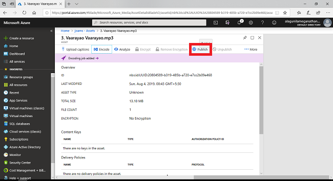 Creating Azure Media Services And Uploading Media Files
