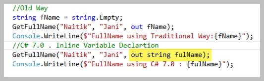 Overview Of C# 7.0 And Visual Studio 2017 Features In Terms Of Productivity