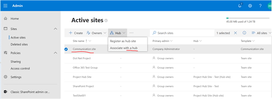 SharePoint Online - Hub Sites