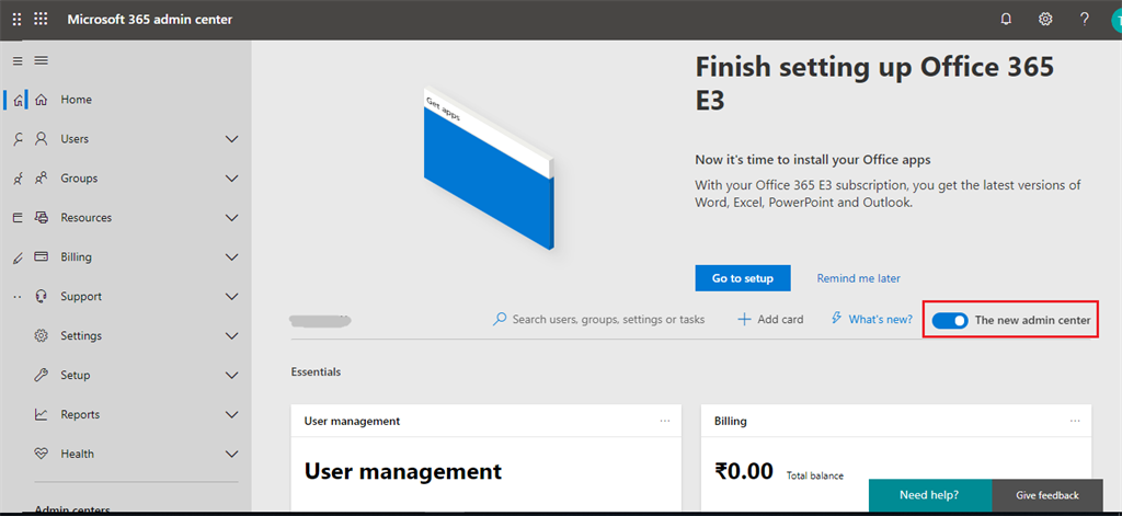 Overview Of Office 365 Admin Center