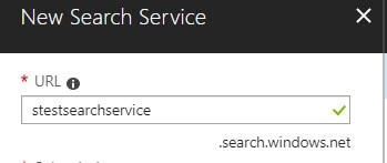 Create Azure Search Service 