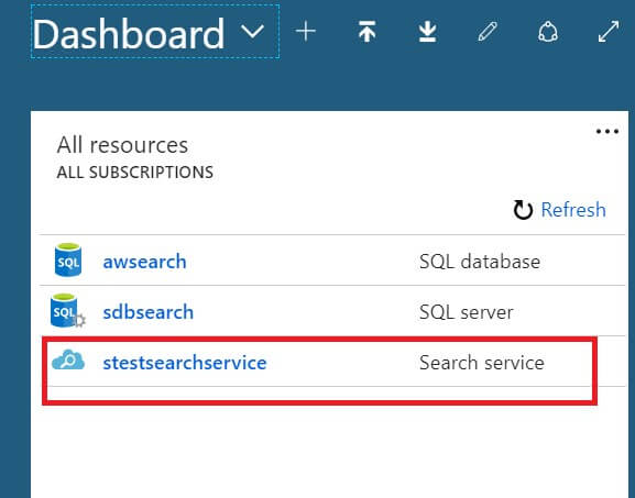 Create Azure Search Service 
