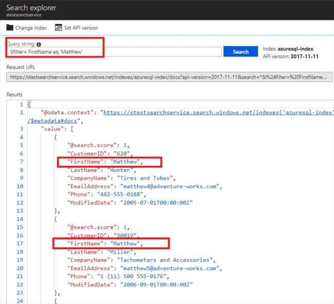 Searching The Index In Azure Portal And Implementation Using Visual Studio