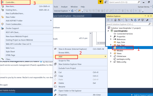 Searching The Index In Azure Portal And Implementation Using Visual Studio