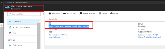 Searching The Index In Azure Portal And Implementation Using Visual Studio