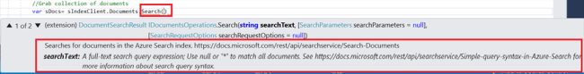 Searching The Index In Azure Portal And Implementation Using Visual Studio