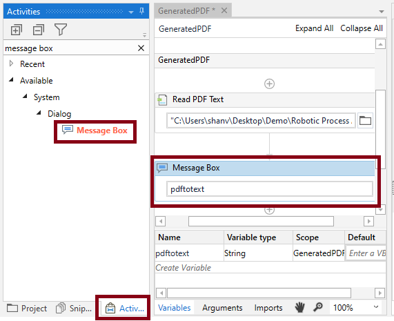 PDF To Text Automation Using UiPath Studio