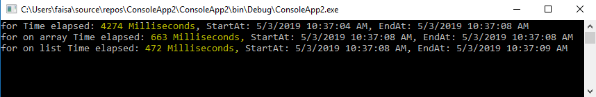 Performance Of The Loops In C#