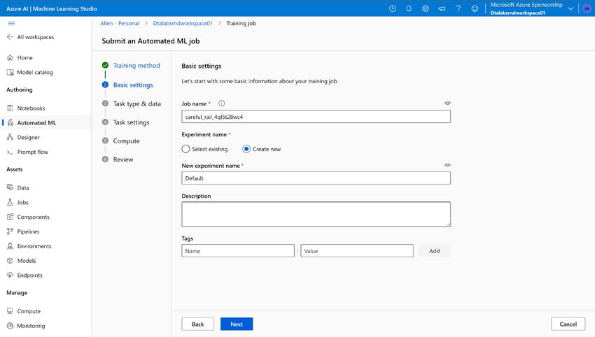 Submit a Automated ML Job