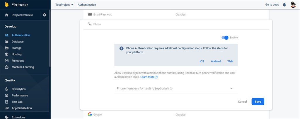 Phone Number Authentication Using Firebase
