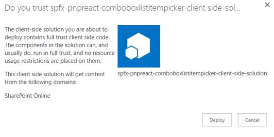 PnP Combo Box List Item Picker In SharePoint Framework