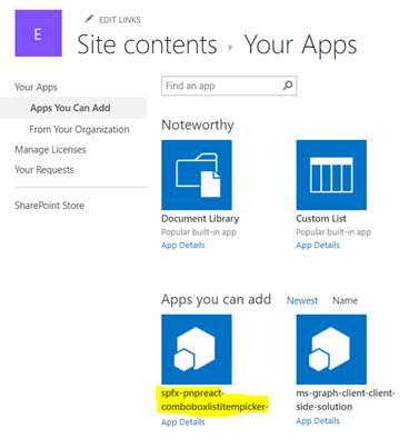 PnP Combo Box List Item Picker In SharePoint Framework