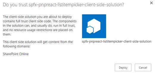 PnP List Item Picker In SharePoint Framework
