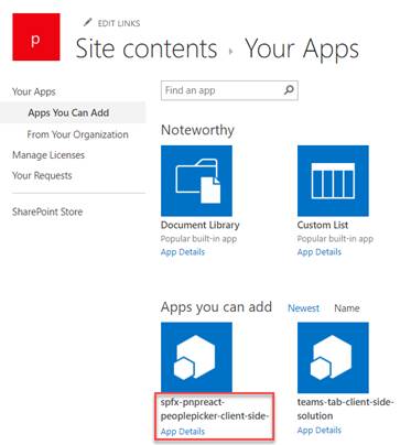 PnP People Picker Control In SharePoint Framework