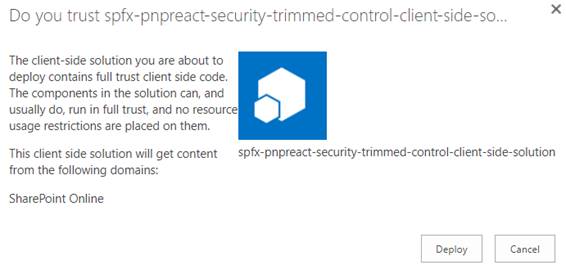PnP Security Trimmed Control In SharePoint Framework