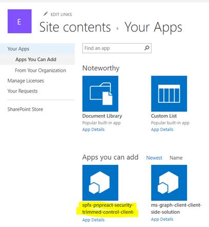 PnP Security Trimmed Control In SharePoint Framework