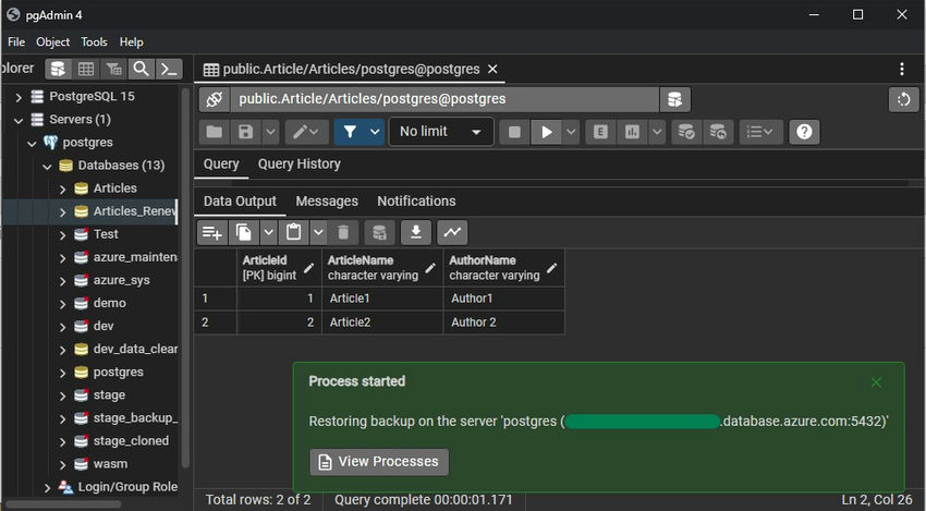 PostgreSQL Database Backup and Restore using pgAdmin