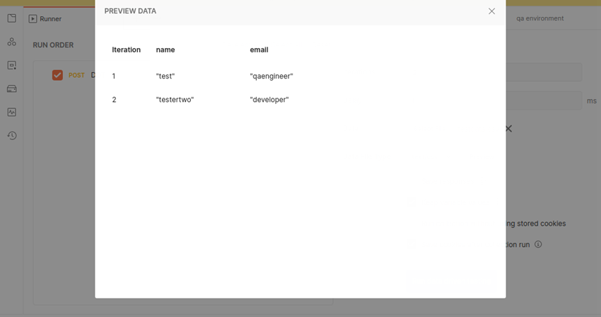Postman Data Driven Testing