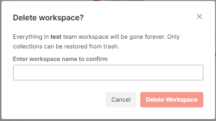 Postman - delete a Workspace